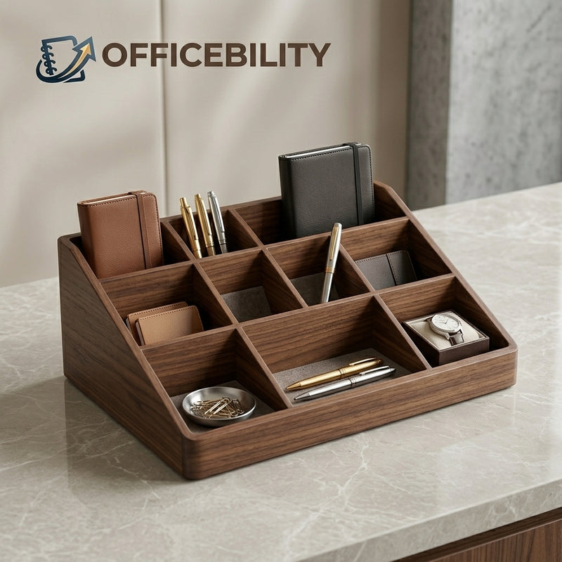 Officebility™ Tiered Multi-Slot Desktop Organizer