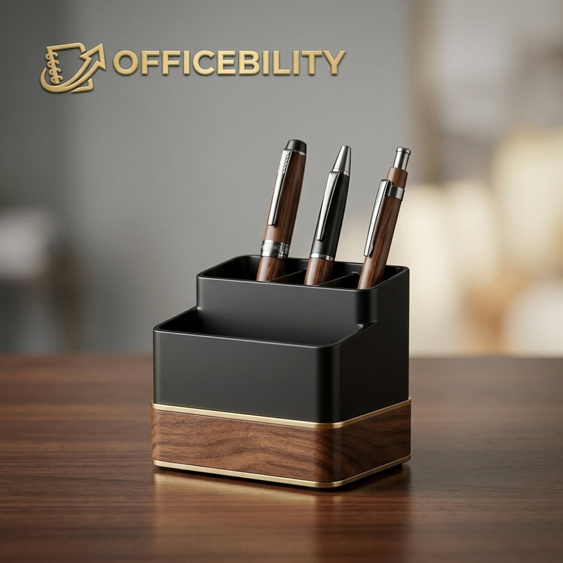 Officebility™ Multi-Compartment Desk Pen Holder